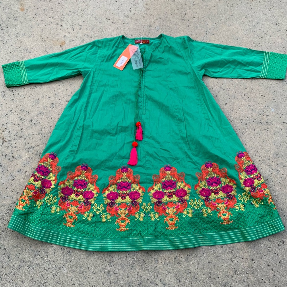 NEW green SOUTH ASIAN Shalwar size 10 Asia dress